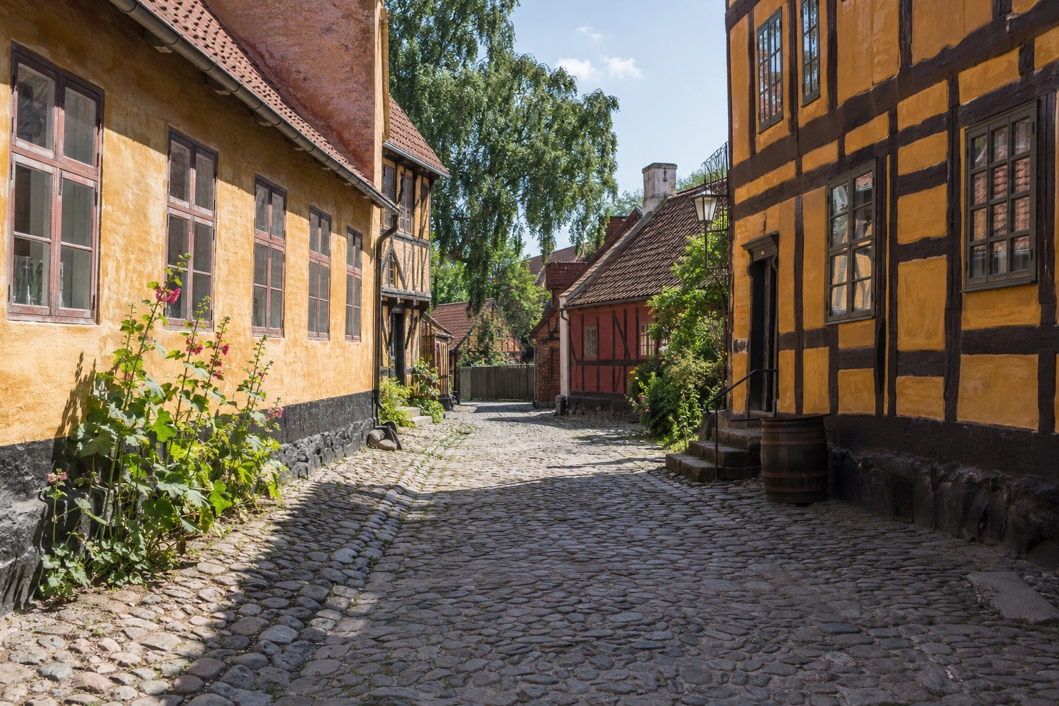 Illustration inspireret af en historisk bygade i Aarhus